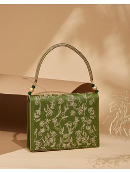 Fabindia - Green Embroidered Hand Bag (M)