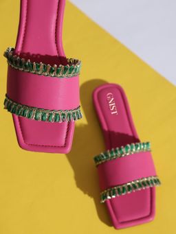 GNIST - Hot Pink Ethnic Flats
