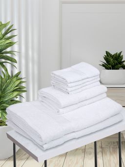 KOPA - 8Pc Quick Dry 100% Cotton Soft Terry Towel -2Pc Bath, 2Pc Hand, 4Pc Face D'Ross Solid