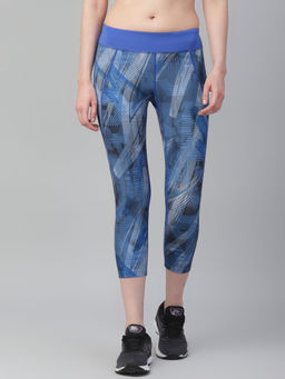 ASICS - Blue Patterned W Crop Tight