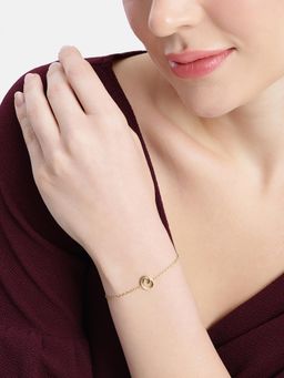 Carlton London - 18Kt Gold Plated Spiral Charm Bracelet