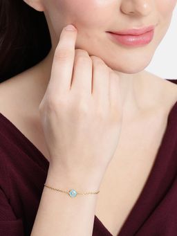 Carlton London - 18Kt Gold Plated Circular Enamel Wraparoun Bracelet