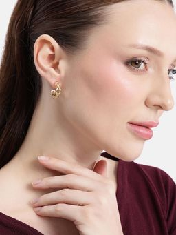 Carlton London - 18Kt Gold Plated Link Half Hoop Earring