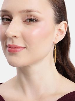 Carlton London - 18Kt Gold Plated Contemporary Tasselled Drop Earrings