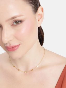 Carlton London - 18Kt Gold Plated Heart Charms Necklace