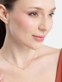 Carlton London - 18Kt Rose Gold Plated Knot Pendant Necklace