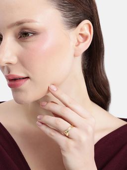 Carlton London - 18Kt Gold Plated Sculptural Adjustable Ring