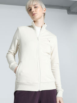 Puma - Zippered Terry Women's White Jacket