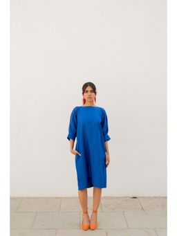 Silai Studio - Sapphire Blue Linen Dress