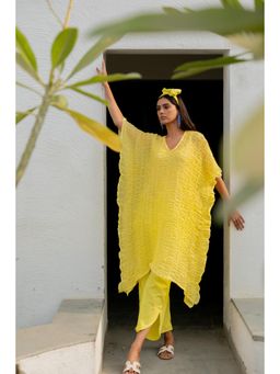 Silai Studio - Iced Lemon Kaftan with Inner (Set of 2)
