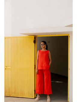 Silai Studio - Scarlet Linen Co-Ord (Set of 2)