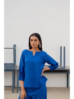 Silai Studio - Sapphire Linen Top