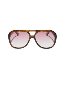 DIFF EYEWEAR - For Love & Lemons Women's Polarized Acetate Aviator Sunglasses Havana