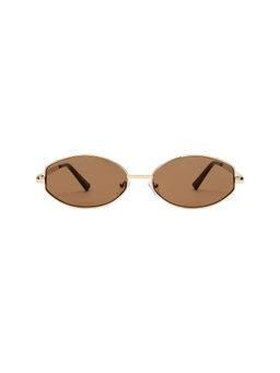 AIRE - Objective Women's Lightweight Oval Sunglasses Gold & Brown
