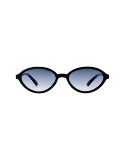 AIRE - Women's Acetate Round Sunglasses Black & Smoke Gradient