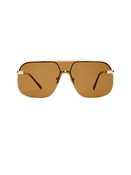 AIRE - Venatici Women's Metal Pilot Sunglasses Gold & Brown