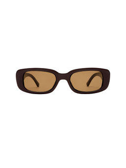 AIRE - Ceres Women's Acetate Rectangle Sunglasses Chocolate Brown