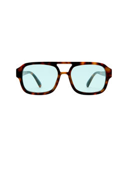 AIRE - Women's Acetate Square Sunglasses Havana & Blue Tint