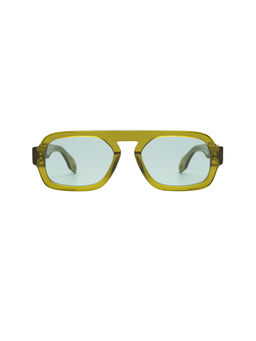 Elisa Johnson - Mini Jane Women's Uv Protection Rectangle Sunglasses Olive Green