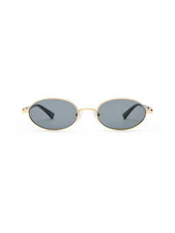Le Specs - Icicle Women's Oval Metal Sunglasses Bright Gold & Smoke