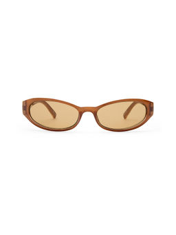 Le Specs - Popalicious Women's Acetate Full Rim Oval Sunglasses Pearl Gold