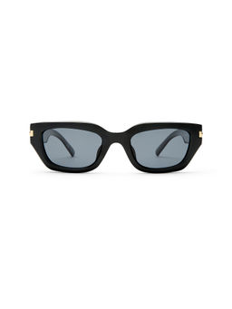 Le Specs - Cubito Women's Polarised Square Sunglasses Black & Smoke