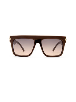 Le Specs - Offside Women's Gradient Lens Square Sunglasses Dark Cocoa