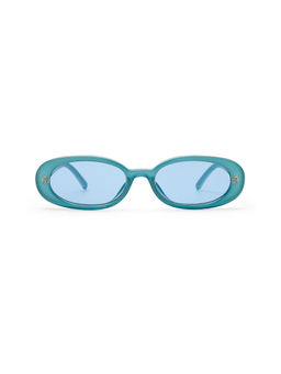 Le Specs - Outta Love Women's Tinted Lenses Oval Sunglasses Blue