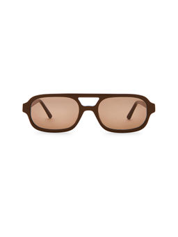 Lu Goldie - Women's Acetate Rectangle Sunglasses Cinnamon