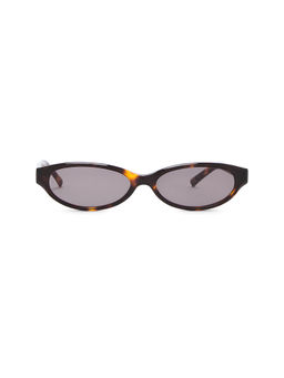 Luv Lou - Petra Women's Tinted Oval Sunglasses Crystal Tort