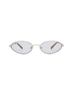 Luv Lou - Kendall Women's Metal Oval Sunglasses Silver