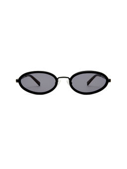 Luv Lou - Women's Acetate Oval Sunglasses Black