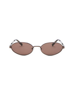 Luv Lou - Kendall Women's Metal Oval Sunglasses Bronze