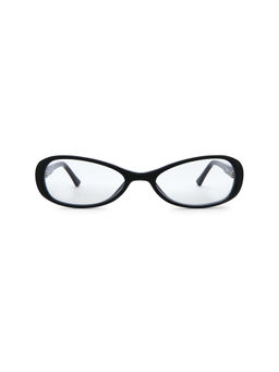 Lexxola - Women's Acetate Full Rim Oval Eyeglasses Black & Clear