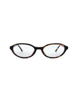 Lexxola - Women's Acetate Oval Sunglasses Dark Tort & Clear