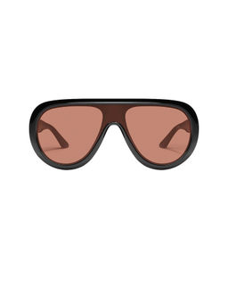 Quay - Women's UV Protection Aviator Sunglasses Black & Dark Apricot