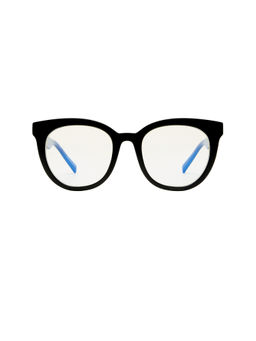The Book Club - Tongue Teaching Women's Blue Light Lens Acetate Eyeglasses Black