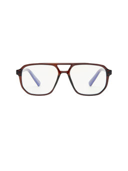 The Book Club - Atticus Women's Blue Light Lens Acetate Square Glasses Brown