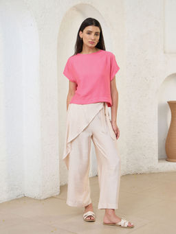 Sweet Dreams - Women Pink Solid Top and Palazzo (Set of 2)