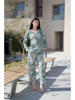 SAY - Women Green Printed Night Suit (Set of 2)