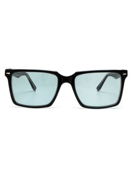 Scott Sunglasses - Green Lens Rectangle Sunglass Full Rim Black Frame - Scott 10013 Forest C1 56 S