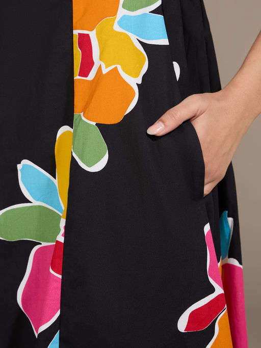 twenty dresses by nykaa fashion Buy Twenty Dresses by Nykaa Fashion Blue Floral Square Neck Midi Dress  Online
