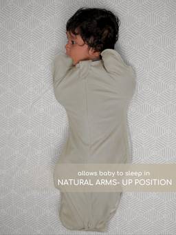 Cocoon Care - Bamboo Cotton Solid Swaddle Sleeping Pod for Infant - Grey