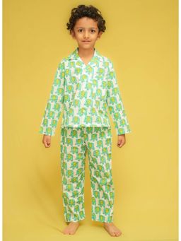 Klephant - Boys Full Sleeve Cotton Elephant Print Night Suit (Set of 2)