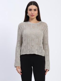 Madame - Grey Loose Knit Top