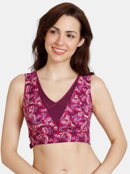 Zivame - Plush Mystique Double Layered Non Wired 3-4Th Coverage Blouse Bra - Dark Purple
