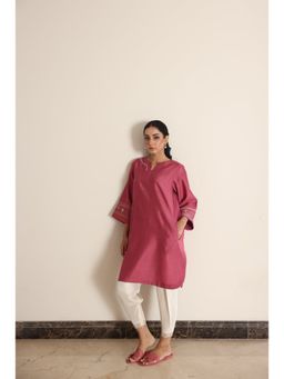 Khushboo & Pankaj - Women's Pink Cotton Embroidered Kurta and Salwar