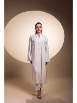 Khushboo & Pankaj - Women's White Cotton Solid Kurta and Pant