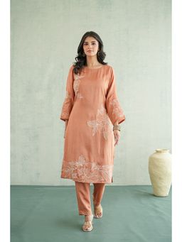 Masoomm - Women's Off White Shanton Embroidered Kurta and Pant