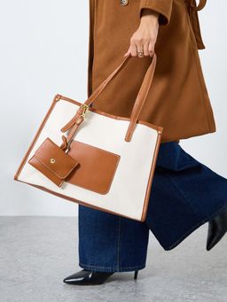 Styli - Women Color-Block Trim Detail with Card Holder Handbag